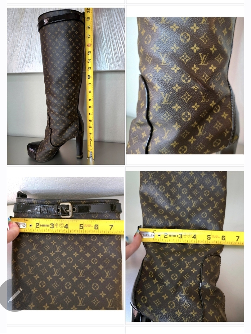 Louis Vuitton Monogram Canvas Patent Leather Knee-high Boots - EU 38.5 / US 8 - Picture 16 of 16
